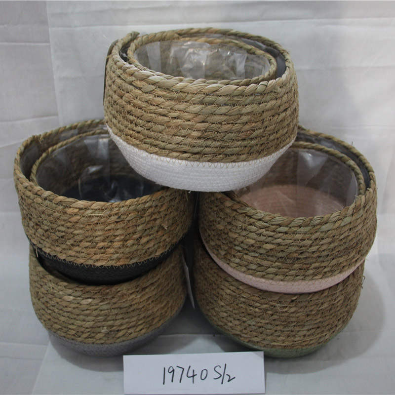 Оптовый домашний декор белая плетеная корзина для хранения веревки из хлопка